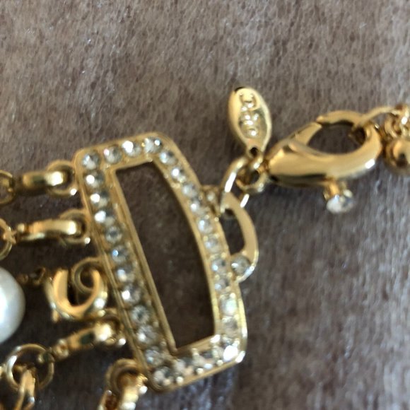 OPC Multi Strand Faux Pearls, Crystals & Chains Statement Necklace - Picture 4 of 6